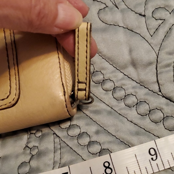 Cream Colored Tan Coach Zippered Wallet - Picture 9 of 11